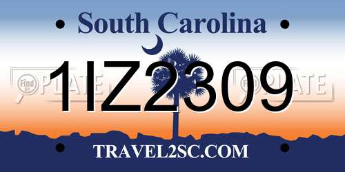 1IZ2309 South Carolina License Plate