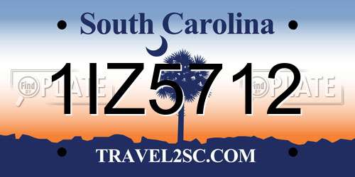 1IZ5712 South Carolina License Plate