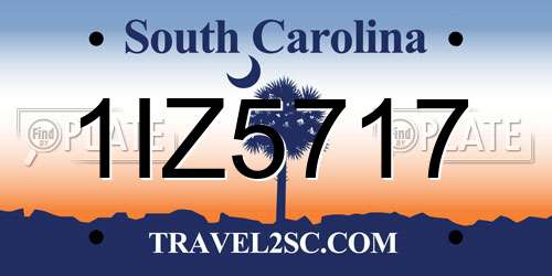 1IZ5717 South Carolina License Plate