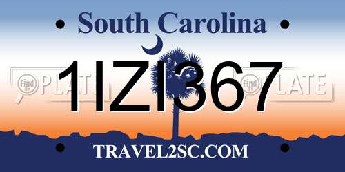 1IZI367 South Carolina License Plate