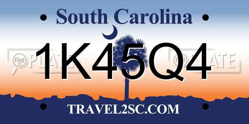 1K45Q4 South Carolina License Plate