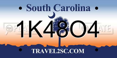 1K48O4 South Carolina License Plate