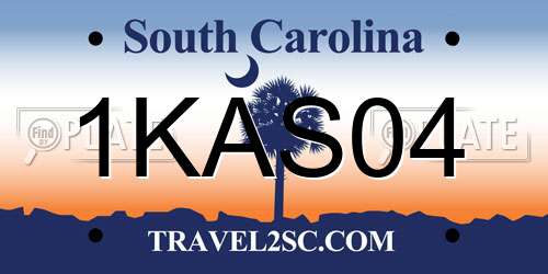 1KAS04 South Carolina License Plate