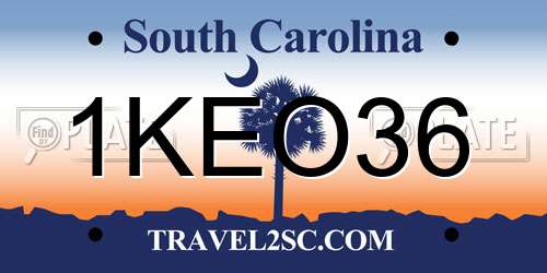 1KEO36 South Carolina License Plate
