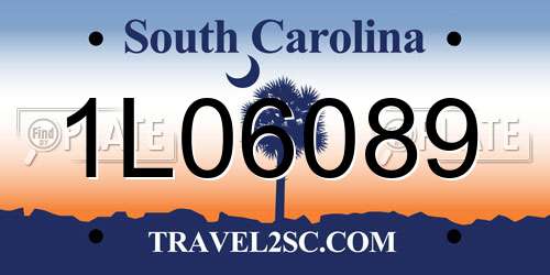 1L06089 South Carolina License Plate