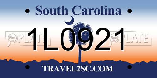 1L0921 South Carolina License Plate