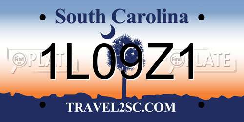 1L09Z1 South Carolina License Plate