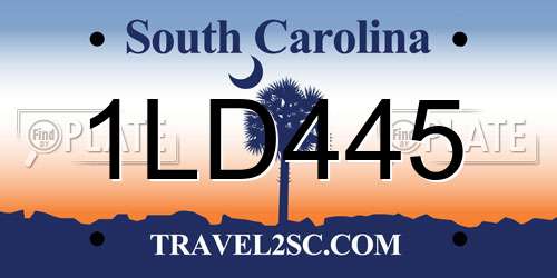 1LD445 South Carolina License Plate