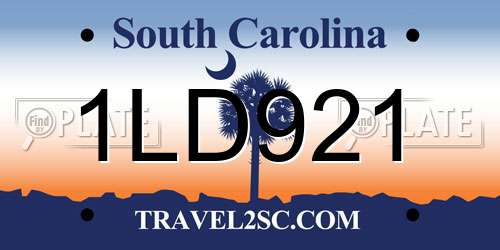 1LD921 South Carolina License Plate