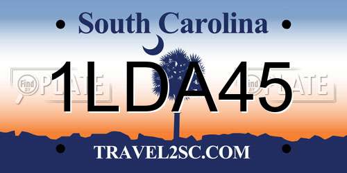 1LDA45 South Carolina License Plate
