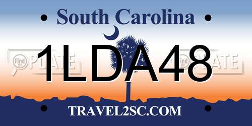 1LDA48 South Carolina License Plate