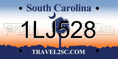 1LJ528 South Carolina License Plate