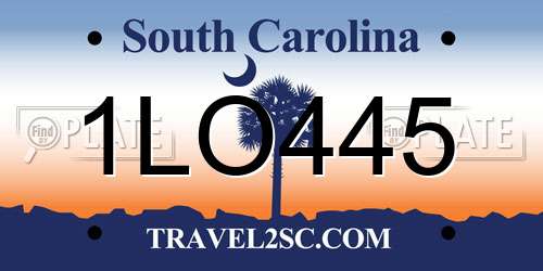 1LO445 South Carolina License Plate