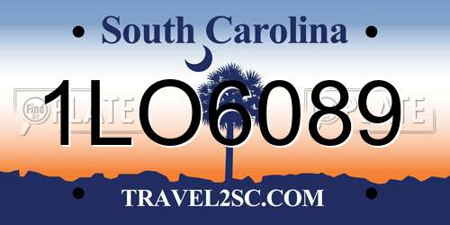 1LO6089 South Carolina License Plate