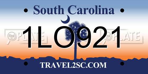 1LO921 South Carolina License Plate