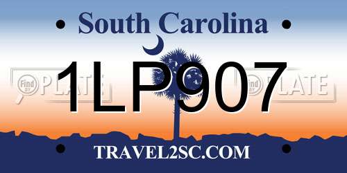 1LP907 South Carolina License Plate