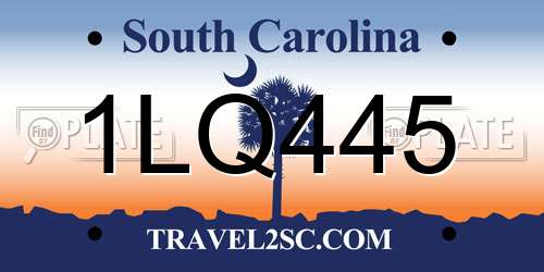 1LQ445 South Carolina License Plate