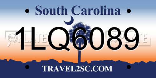 1LQ6089 South Carolina License Plate