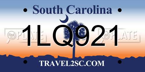 1LQ921 South Carolina License Plate