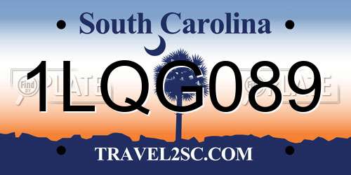 1LQG089 South Carolina License Plate
