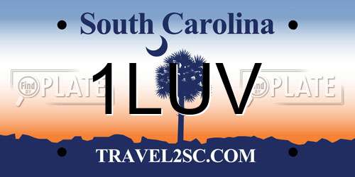 1LUV South Carolina License Plate