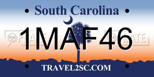 1MAF46 South Carolina License Plate