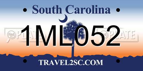 1ML052 South Carolina License Plate