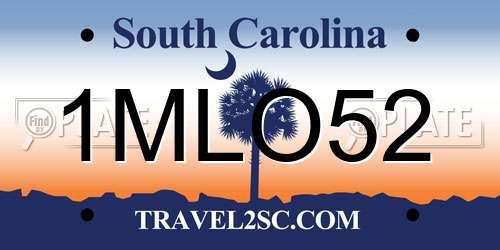 1MLO52 South Carolina License Plate
