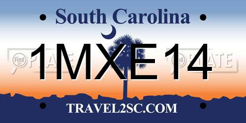1MXE14 South Carolina License Plate