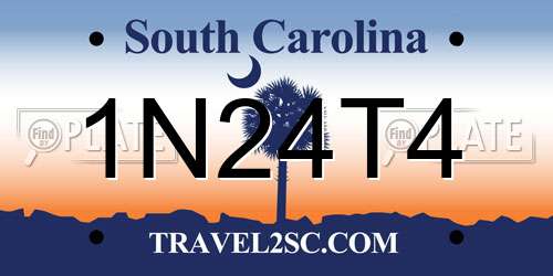 1N24T4 South Carolina License Plate