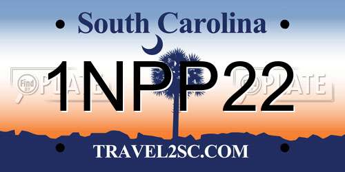 1NPP22 South Carolina License Plate