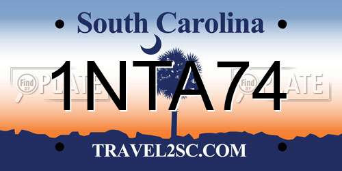 1NTA74 South Carolina License Plate