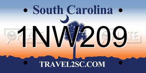 1NW209 South Carolina License Plate