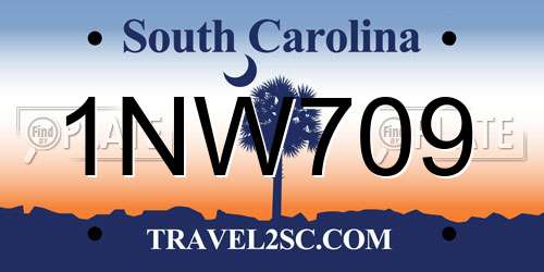 1NW709 South Carolina License Plate