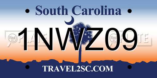 1NWZ09 South Carolina License Plate