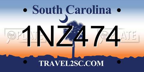 1NZ474 South Carolina License Plate