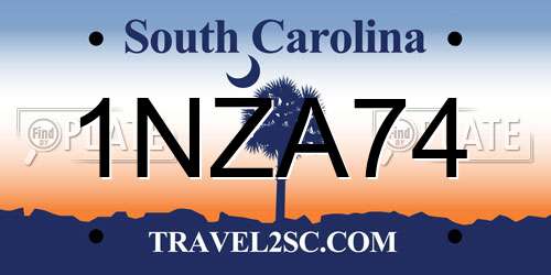 1NZA74 South Carolina License Plate