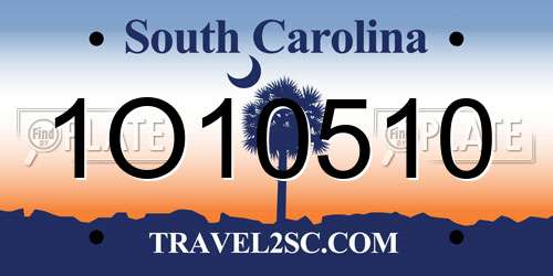 1O10510 South Carolina License Plate