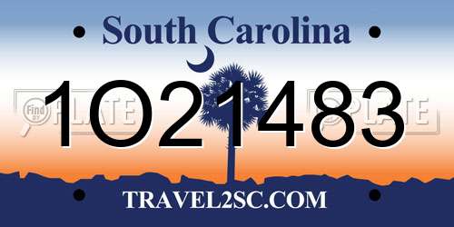 1O21483 South Carolina License Plate