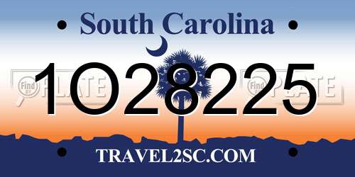 1O28225 South Carolina License Plate