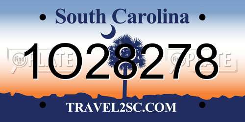 1O28278 South Carolina License Plate