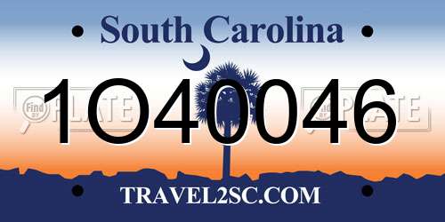 1O40046 South Carolina License Plate