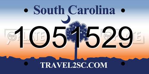 1O51529 South Carolina License Plate