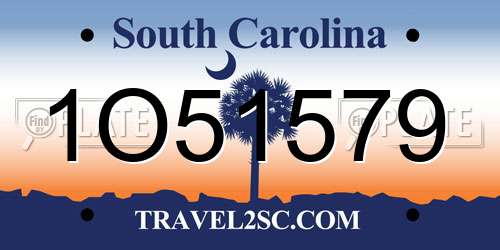 1O51579 South Carolina License Plate