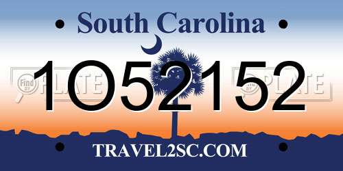 1O52152 South Carolina License Plate