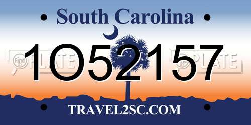 1O52157 South Carolina License Plate