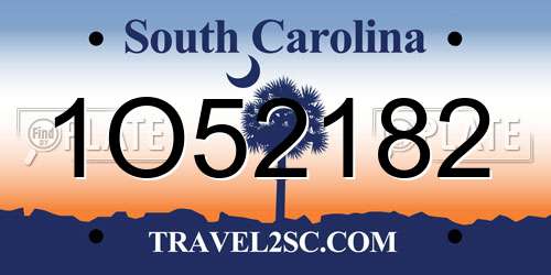 1O52182 South Carolina License Plate