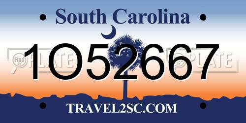 1O52667 South Carolina License Plate