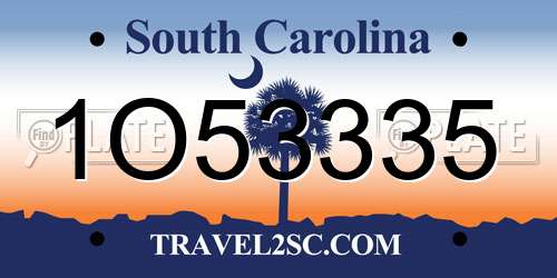 1O53335 South Carolina License Plate