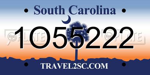 1O55222 South Carolina License Plate